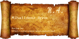 Mihalidesz Anna névjegykártya